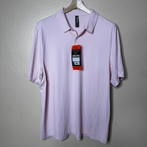 Kirkland Signature Shirt Men XXL Pink Polo Stretch UPF 50+ Performance Golf New